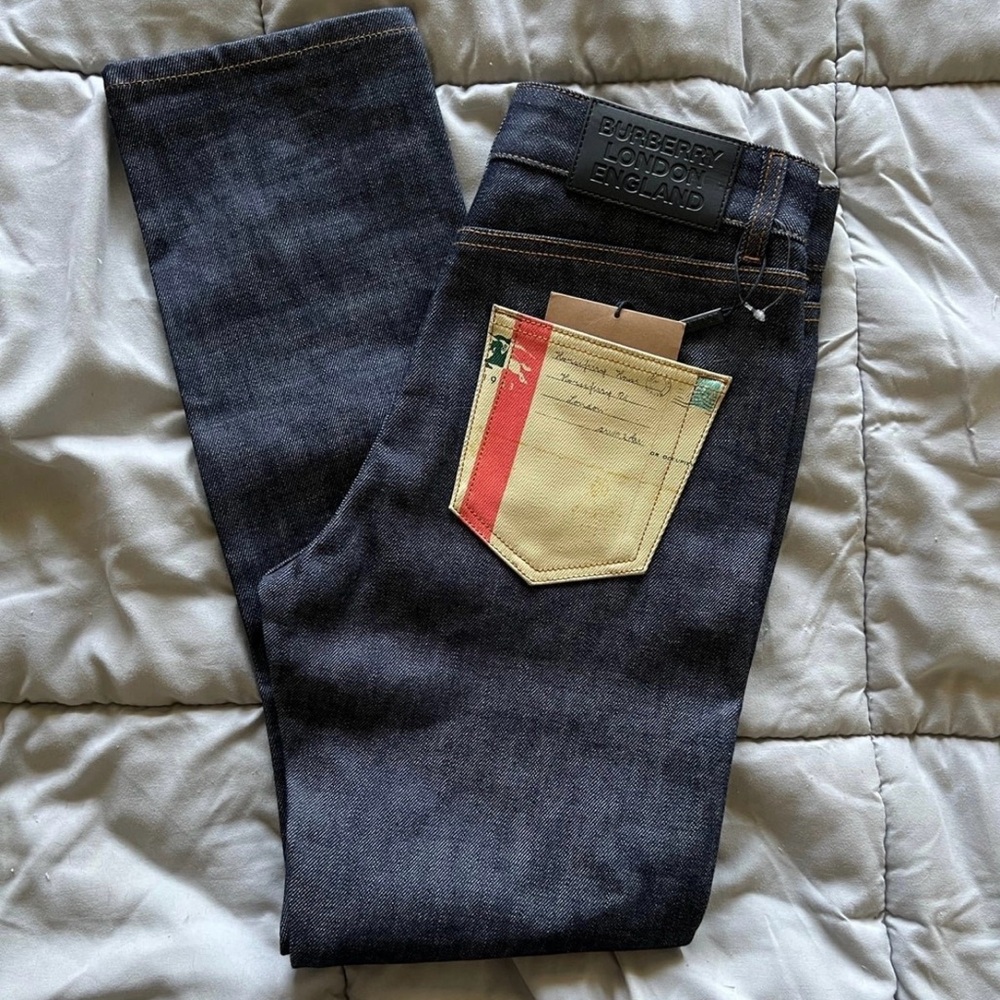 Burberry Postcard Motif Japanese Selvedge Jeans NWT size 25”